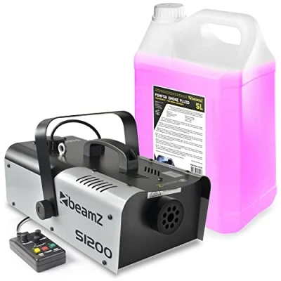 Imagen de BeamZ S1200 MKII Máquina de Humo 1200 Watt, Fogger, para Fiestas, Niebla con Intervalo, Temporizador y DMX, Tanque 2.5 Litros, Fiestas en Casa, DJs, Disco, Bodas, Eventos
