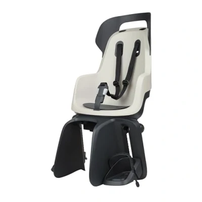 Imagen de BOBIKE 8012600002 Silla Trasera GO Maxi con Sistema reclinable para Bicicletas Ruedas de 26 a 29 Apta niños Anclaje en el portaequipajes Color Vainilla Cup Cake