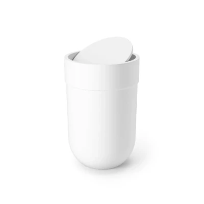 Imagen de Umbra Touch Bote de basura con tapa para baño, capacidad 6 litros, Blanco