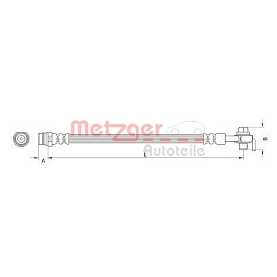 Imagen de METZGER 4110799 Latiguillos de Freno Eje trasero, derecha 329 M10 x 1 FORD: S Max Mk1