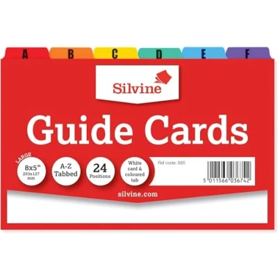 Imagen de Silvine 885 Tarjetas de guía (203 x 127 mm), color blanco