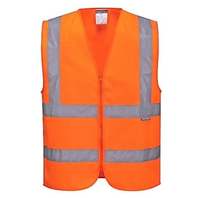 Imagen de Portwest Chaleco Alta Visibilidad, Con Bandas Y Tirantes, Cremallera, Tamaño: L, Color: Naranja, C375ORRL