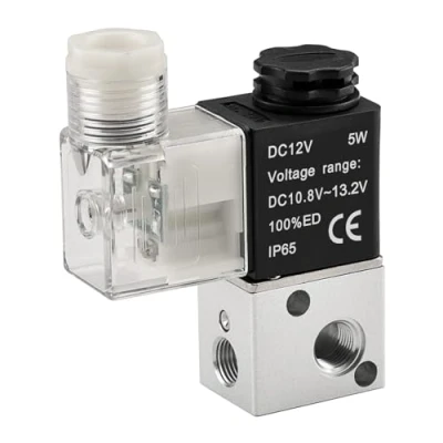 Imagen de Heschen Electroválvula neumática eléctrica 2V025 08 12VDC PT1/4 2/2 vías normalmente cerrada