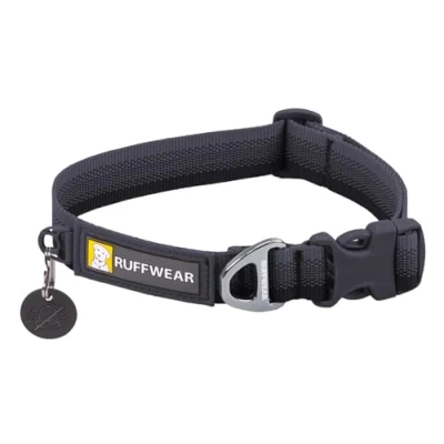 Imagen de RUFFWEAR Collar de Gama Frontal, para Perro pequeño con Anillo en, Longitud Ajustable, Tela Suave y cómoda, fijación Correa Perro, Basalt Gray, 20&quot; 26&quot;