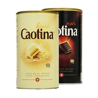 Imagen de Caotina Original chocolate box noir + blanc, a la taza Caotina, cacao en polvo con el mejor suizo, paquete de 2, (2x500g)