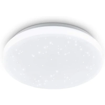Imagen de Eglo Plafón LED POGLIOLA S, diámetro 26 cm, aplique de pared, con efecto cristal acero y plástico, lámpara sala estar, cocina despacho, para techo del pasillo