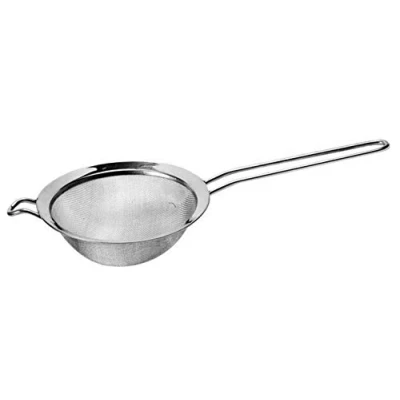 Imagen de FACKELMANN Food &amp; More Colador de Cocina Acero Inoxidable, Malla Fina, Tamiz, Borde Plano 10 cm, Mango Color Inox, 31x12,5x4,5 1 ud.
