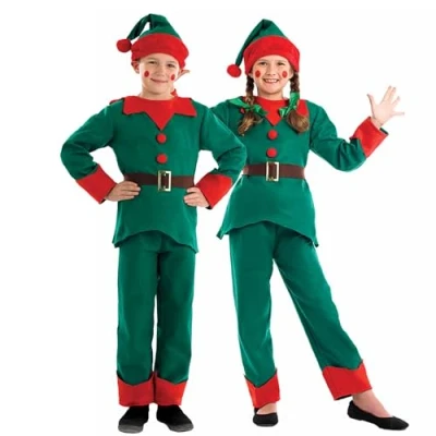 Imagen de Fun Shack Disfraz Elfo Niño, Navidad Traje Duende Niña, Niño Talla M