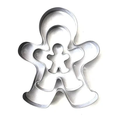 Imagen de Molde de galletas Markenlos con forma del hombre jengibre (set 3 en 3/6,5/10 cm), acero inoxidable