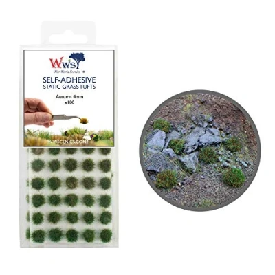 Imagen de War World Scenics 100 x Mechones Autoadhesivos de Hierba Estática Otoño 4mm Modelismo Wargame Escenografía Ferroviario Diorama Miniatura Maqueta Manojo Césped Seguimiento Envío