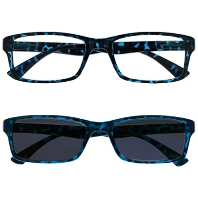 Imagen de The Reading Glasses Company La Compañía Gafas De Lectura Azul Carey Lectores Valor Pack 2 Estilo Diseñador Hombres Mujeres RR92 3 +1,50
