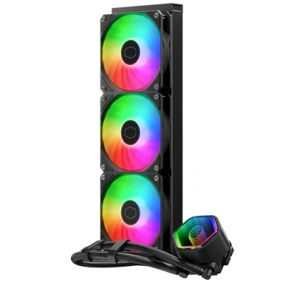 Imagen de Cooler Master MasterLiquid 360 Core II Refrigeración Líquida Sistema AIO mm (TDP Máx 280W), Bomba Doble Cámara GR9, Ventiladores ARGB Gen 2 Mejorados, Kits AMD e Intel de Montaje Rápido, Negro