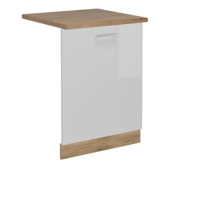 Imagen de Vicco Tapa del lavavajillas &quot;R Line&quot;, Blanco alto brillo, 60 cm , ET Roble