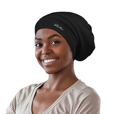 Imagen de FocusCare ADJUST 1 Gorro de dormir ajustable con forro satén para rastas, pelo rizado, Talla L, única Negro uds. por paquete ]