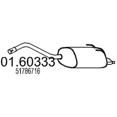 Imagen de MTS 01.60333 Silenciador trasero 890 FIAT: 500 Hatchback