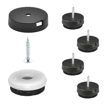 Imagen de Wagner QuickClick® Deslizadores DE Fieltro Robusto para sillas/meubles, Juego 4 atornillar Natural Ø 25 mm, 4X Base+Tornillo+Inserto Deslizante Intercambiable Made in 15785200