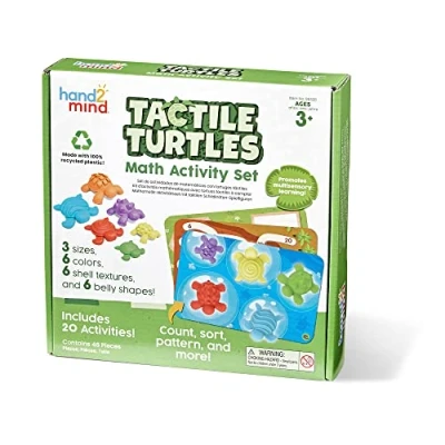Imagen de Learning Resources Turtle Set de Actividades táctiles, Figuras para niños, Juguetes Colores clasificar, Juego sensorial con Tortugas, Material matemáticas Montessori, Multicolor, M (95328)