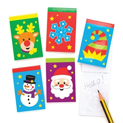 Imagen de Baker Ross AX593 Mini Blocs De Notas Navidad Paquete 15, Dibujo Para Niños, Relleno Ideal Bolsas Fiesta