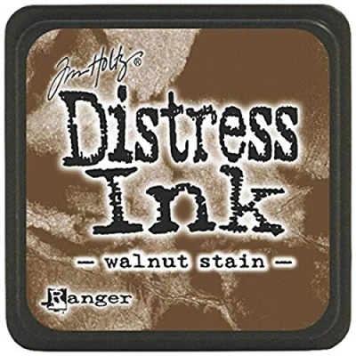 Imagen de Ranger Tinta Mini Distress Walnut Stain. Tim Holtz M37, Manchas de Nogal, 0.75x1.5x1.5 Inches