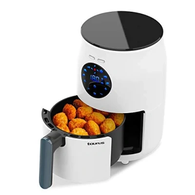 Imagen de Taurus Freidora de aire sin aceite 1000W 1.5L Capacidad 6 Programas Predefinidos Pantalla Digital Temporizador 0 30min 80 230º Antiadherente Libre PFOA y BPA