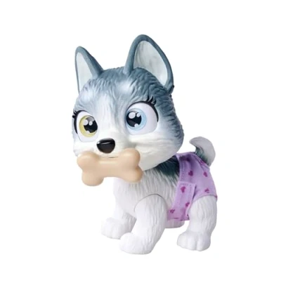 Imagen de Simba 105950135 Pamper Petz Husky, Lindo Animal bebé con función de Beber y mojar, pañal Cambio Color, Pata mágica Tres sorpresas, 15 cm, a Partir 3 años