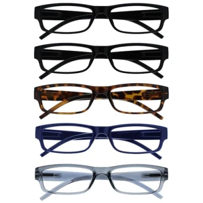 Imagen de The Reading Glasses Company La Compañía Gafas De Lectura Valor Pack 5 Ligero Hombres Mujeres Negro Marrón Dark Azul Gris RRRRR32 11237 +1,50
