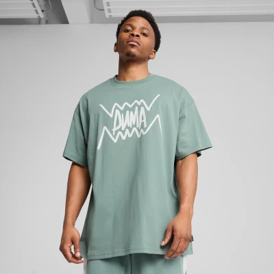Imagen de Puma JAWS CORE Camiseta estampada, Hombre, Talla: Medium, Green moon