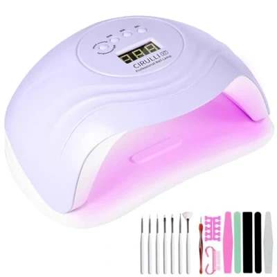 Imagen de CIRULLI 168W Lámpara LED Uñas UV,Secador de Profesional Ultravioleta Con Pantalla y Sensor Automático,Von 4 Temporizadores Para Manicura/Pedicure Nail Art en el Hogar Salón