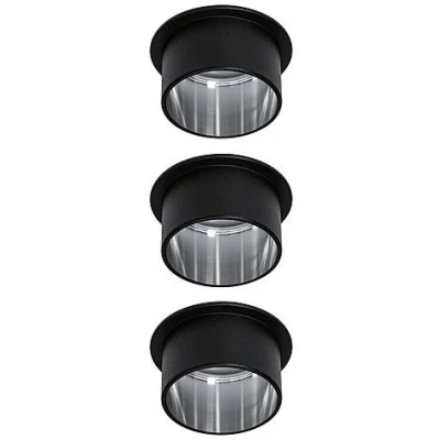 Imagen de Paulmann 93383 Foco empotrable LED Gil 3 Step Dim redondo incl. 3x6 vatios regulable negro mate, hierro cepillado aluminio spot 2700 K Coin