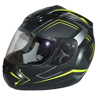 Imagen de Protectwear Casco de Moto H510 Arrow Mate begro/Amarillo neón M