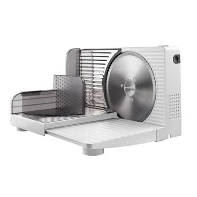 Imagen de Taurus Cortafiambres PLEGABLE Cuchilla Acero INOX Ø17 cm Corte preciso 1 15mm Compacto Fácil limpieza Protección dedos Cortador fiambres eléctrico con disco extraíble Grosor regulable