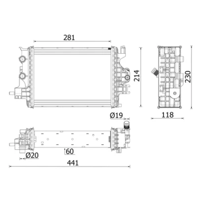 Imagen de MAHLE ORIGINAL CR 2634 000P Radiador, refrigeración del motor Aluminio 281 214 60 Aletas soldadas RENAULT: Clio V Hatchback