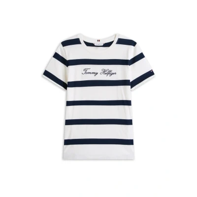 Imagen de Tommy Hilfiger Script Camiseta estampada, Mujer, Talla: XS, Ivory/dark night