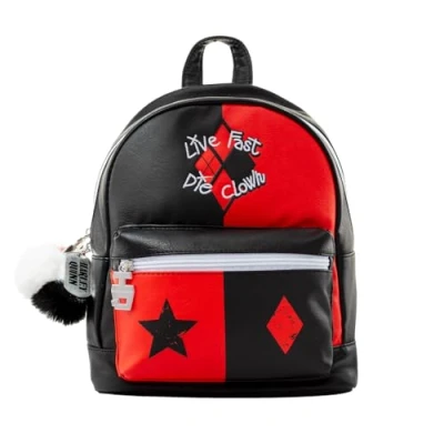 Imagen de ‎Pyramid International SUICIDE SQUAD HARLEY QUINN (LIVE FAST DIE CLOWN) MOCHILA DE MODA, Red, Talla única, Casual