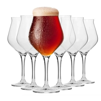 Imagen de Krosno Copas de Cerveza Conjunto 6 Piezas 420 ML Colección Avant Garde Perfectos para Uso en Casa y Fiestas Apto Lavavajillas