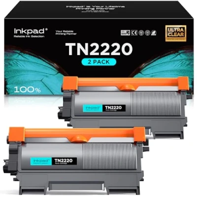 Imagen de iNKPAD TN2220 TN 2220 tóner Compatible para Brother 2010 MFC 7360N 7460DN 7860DW FAX 2840 2940 HL 2130 2240 2250DN 2135W DCP 7055 7055W (2 Negro)