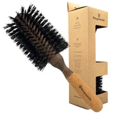 Imagen de Regincós Cepillo redondo Madera Corcho Eco Cork Classic 670 Natural Profesional Hecho a Mano Xlarge