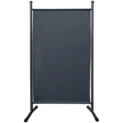 Imagen de QUICK STAR Paravent 180 x 78 cm Tela Separador de ambientes partición jardín Grande Biombo tabique balcón privacidad Gris