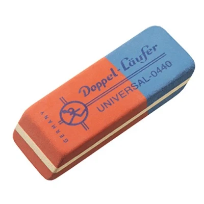 Imagen de Läufer 00440 Dopppe Universal 0440 borrador, goma de borrar goma, el clásico rojo azul, borra lápices y colores
