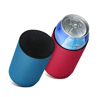 Imagen de kwmobile Fundas de Neopreno compatibles con 500ml Can 2X Cubierta enfriadora latas Cerveza refresco Rojo/Azul