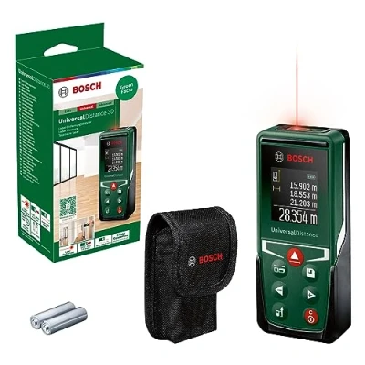 Imagen de Medidor láser UniversalDistance 30 de Bosch (Mide con precisión distancias hasta m, Diferentes Funciones medición, función Memoria, en Caja cartón)