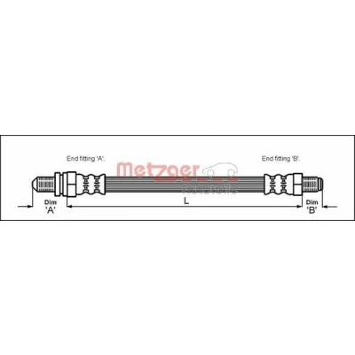 Imagen de METZGER 4112500 Latiguillos de Freno 355 M10 x 1 FORD: KA Hatchback, Puma