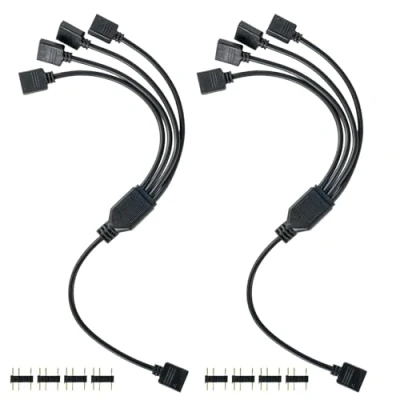 Imagen de Cable divisor RGB direccionable de 5 V 3 pines 1 a 4 alarga y conecta tus tiras LED ventiladores