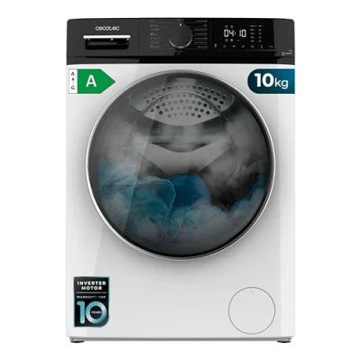Imagen de Cecotec Lavadora 10Kg Carga Frontal Bolero DressCode 10610 Inverter A. 1400 RPM, Steam Max, Motor Plus, 15 Programas, OnSmart, Smooth Wash, Stop&amp;Go, Goma Antibacteriana, Drum Clean