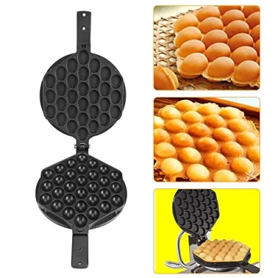 Imagen de Plancha de Gofres, Mini Gofrera, Waffle Make con Mango Madera, Waflera Pequeña Acero Inoxidable, Gofrera Maker para Hacer Bubble Waffles