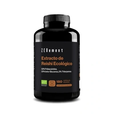 Imagen de Reishi Ecológico Puro 12000 mg 180 cápsulas veganas Con 50% Polisacáridos, 20% Betaglucanos y 2% Triterpenos Ganoderma Lucidum Antioxidante, Energizante Sin Aditivos Zenement