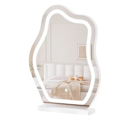 Imagen de WOLTU Espejo Maquillaje con Luz, 3 Modos de LED y Brillo Ajustable, Tocador Irregular en Forma Nube, 43x56 cm, Control Táctil, Hollywood Iluminado, Decorativo, MB6121ws