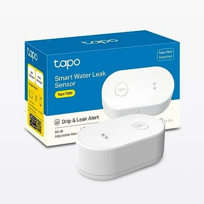 Imagen de Tapo Detector Inteligente de Fugas Agua, Sensor notificaciones aplicación en Tiempo Real, Alarma 90 dB, Impermeable IP67, batería incluida, instalación Flexible, Requiere