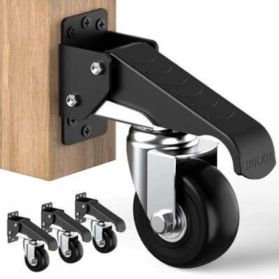 Imagen de HOLIKE Ruedas retráctiles resistentes con elevación y descenso Carga máxima 315 kg (4 ruedas) para bancos de trabajo otros equipos