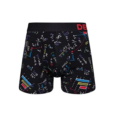 Imagen de Dedoles Calzoncillos Hombre y Chico Ropa Interior Algodón Boxer Muchos diseños Divertidos Dinosaurios Hockey Patos, Color: Negro, diseño: Matemáticas (bóxers Ajustados), tamaño: S